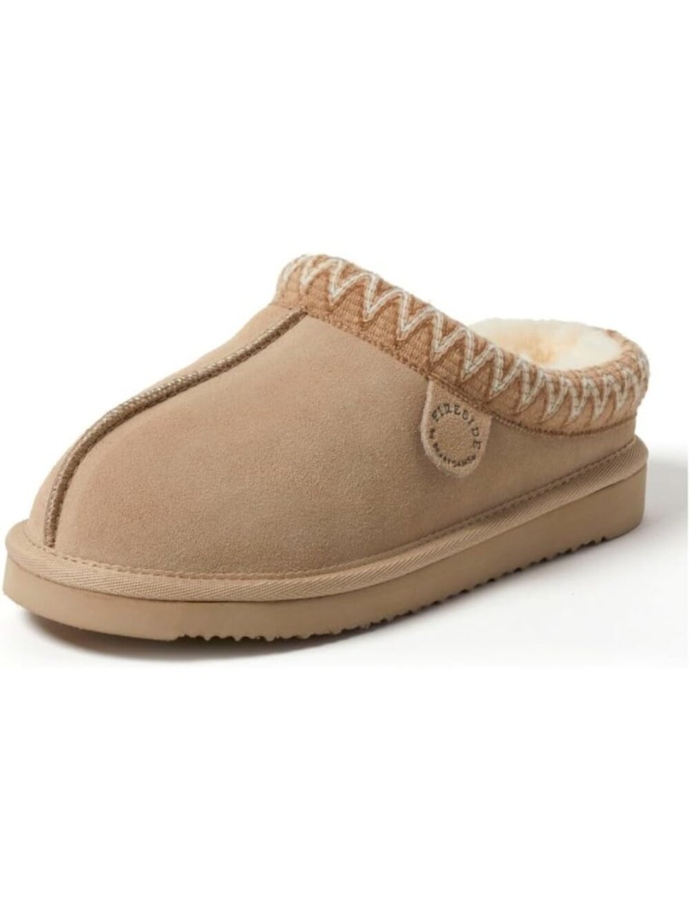 Cozy Genuine Shearling Clog Slippers for Women, 100% Natural Suede
